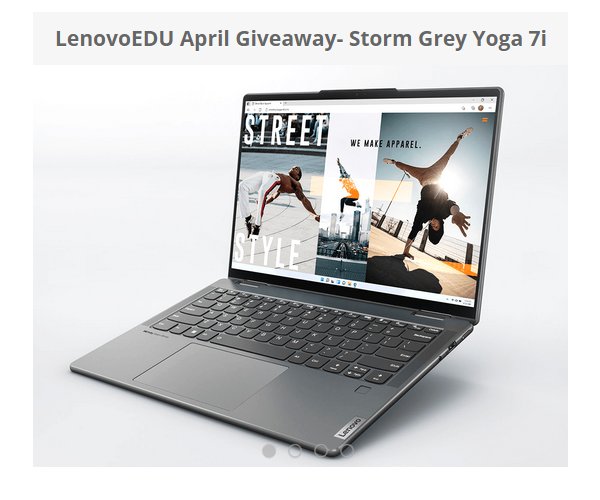 Lenovo April Giveaway - Win A Brand New Lenovo Yoga 7i Laptop
