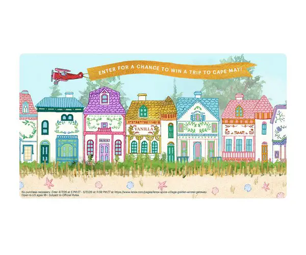 Lenox Spice Village Golden Winner Getaway Sweepstakes - Win A Trip For Two To Cape May, New Jersey