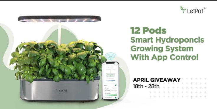 Letpot Hydroponics Growing Garden Giveaway – Win A LetPot Senior Hydroponics Growing Garden System (2 Winners)