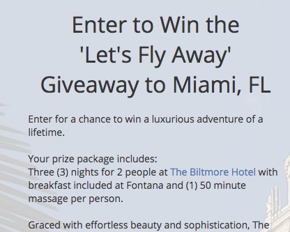 Let's Fly Away Sweepstakes