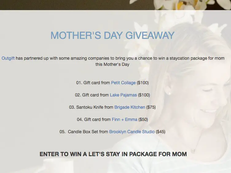 Let's Stay In Package For Mom Sweepstakes