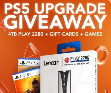 Lexar Gaming PS5 Upgrade Bundle Giveaway - Win 3 PlayStation 5 Games + 4 TB Lexar SSD