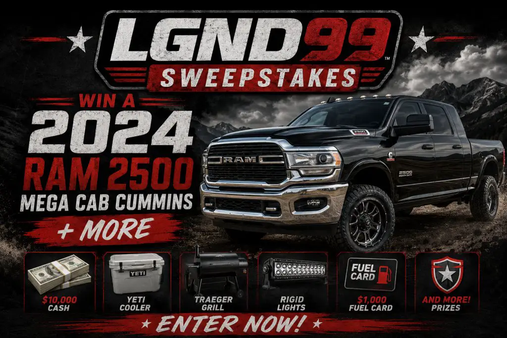 LGND99 Sweepstakes - Win A 2024 RAM 2500 Mega Cab Cummins + More