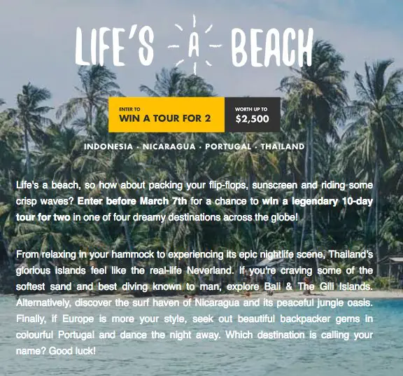 Life is a Beach Sweepstakes