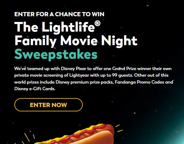 Lightlife Family Movie Night Sweepstakes - Win A Lightyear Private Screening For 100 People