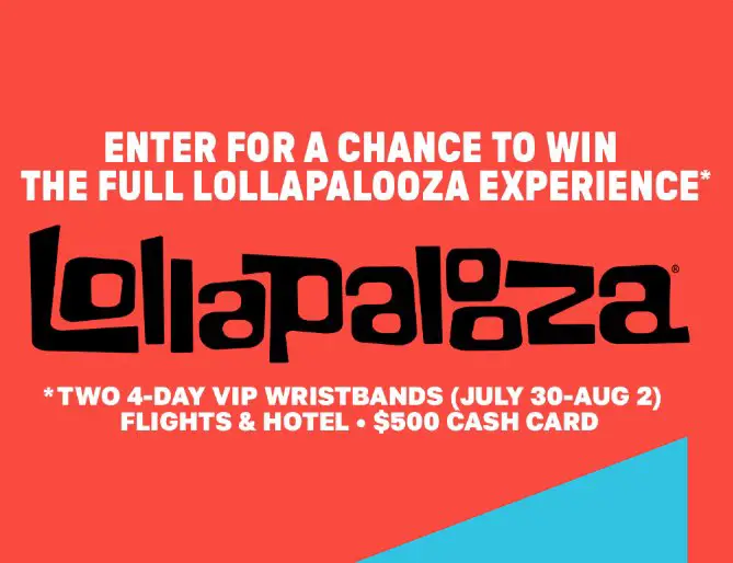 Liquid I.V. “Chicago VIP Festival” Sweepstakes - Win a VIP trip for 2 to Lollapalooza in Chicago