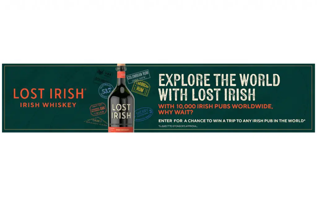 Explore The World With Lost Irish Sweepstakes - Win A Trip For 2 To  A Legendary Pub (Limited States)