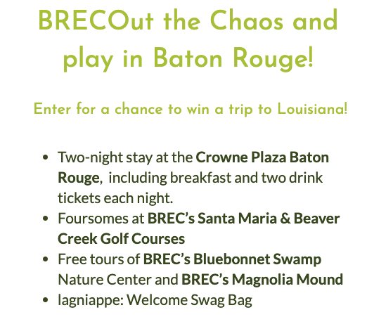 Louisiana Golf Vacation Sweepstakes