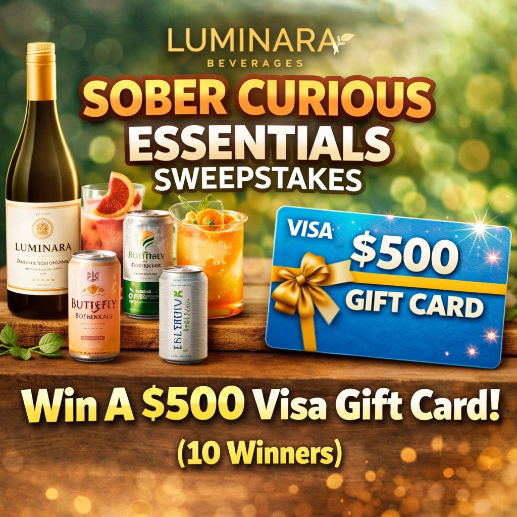 Luminara Beverages Sober Curious Essentials Sweepstakes -Win A $500 Visa Gift Card (10 Winners)