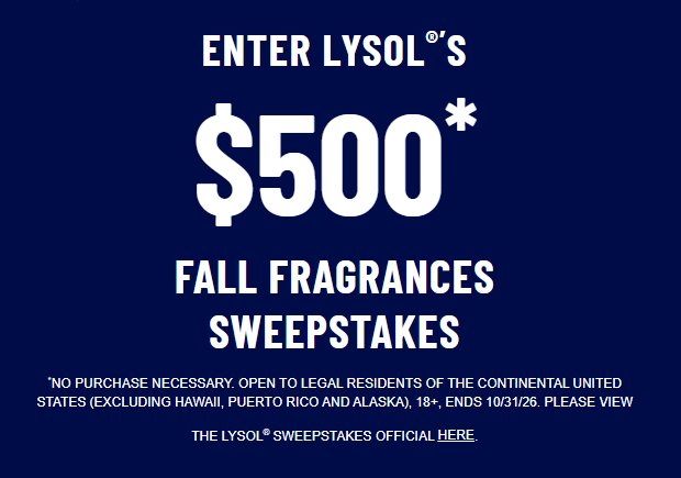Lysol Fall Fragrances Sweepstakes