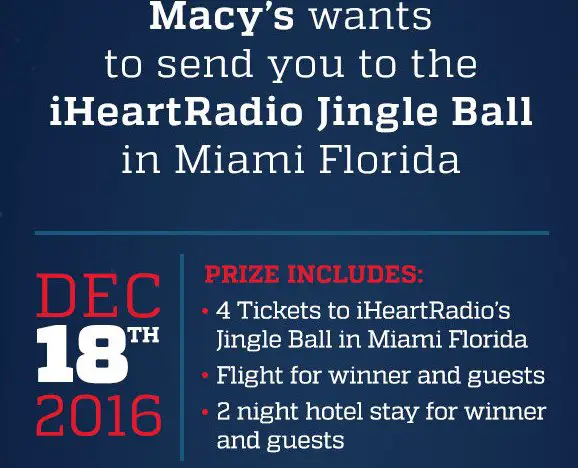 Macy's Jingle Ball In Miami Sweepstakes