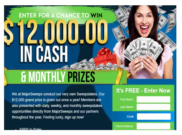MajorSweeps $12,000 Cash Giveaway - Win $12,000