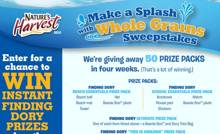 Make A Splash With Whole Grains Sweepstakes!