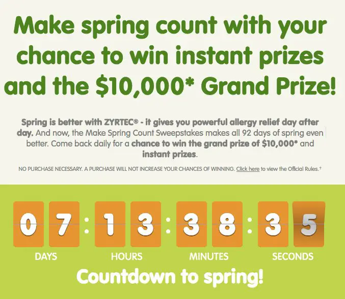 Make Spring Count Sweepstakes