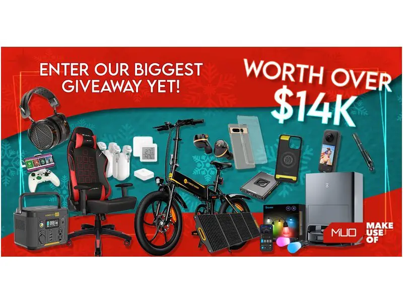 Make Use Of $14k+ Holiday Giveaway - Win Robot Vacuum Cleaners, eBikes, Portable Power Station & More