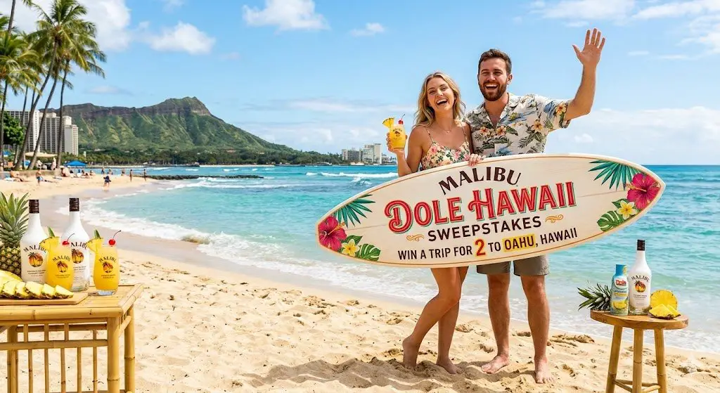 Malibu Dole Hawaii Sweepstakes – Win A Trip For 2 To Oahu, Hawaii