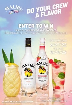 Malibu Slice of Summer Sweepstakes - Win a Paddle Board and More!