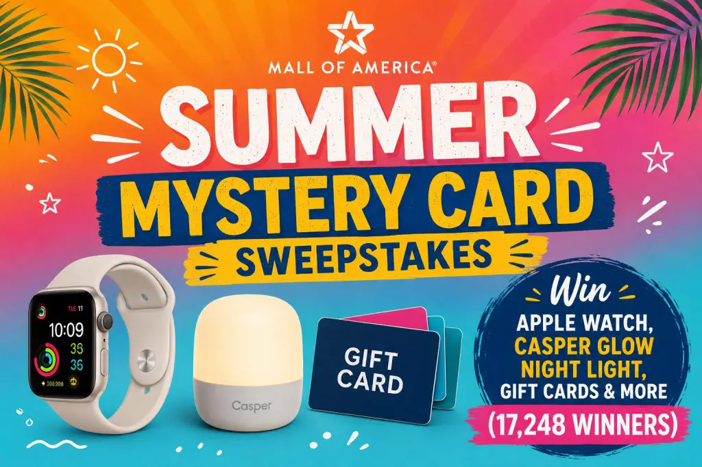 Mall of America Summer Mystery Card Sweepstakes – Win Apple Watch, Casper Glow Night Light, Gift Cards & More (17,248 Winners)