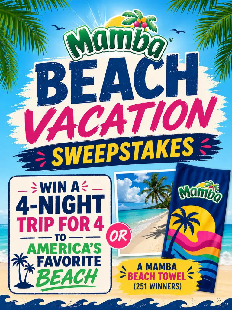 Mamba Beach Vacation Sweepstakes – Win A Trip For 4 To America’s Favorite Beach