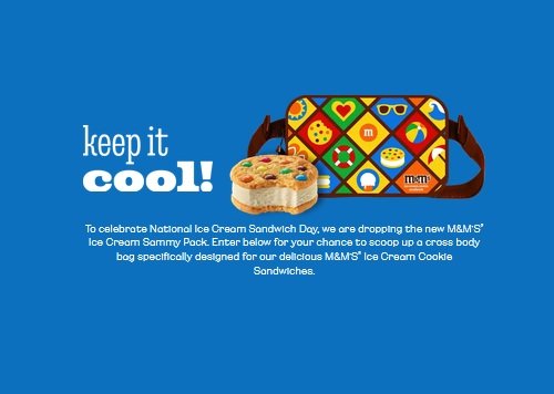 M&M'S Sammy Pack Sweepstakes - Win a Fanny Pack and Four Ice Cream Sandwiches