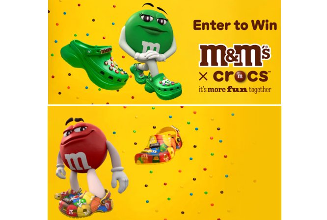 M&M’s x Crocs Sweepstakes - Win Custom M&M’s clogs, Croc charms, and Candies