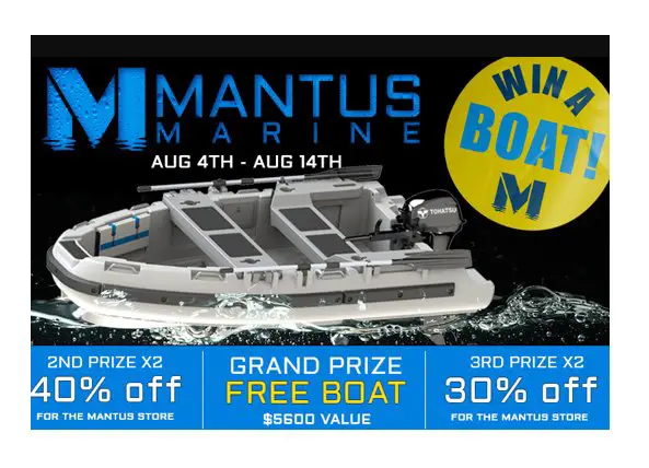 Mantus Boat Giveaway 2025 - Win A 5,600 Boat