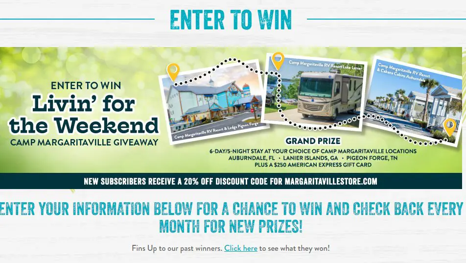 Margaritaville's “Livin’ for the Weekend Camp Margaritaville Giveaway” - Win A 5-Night Camp Margaritaville Getaway
