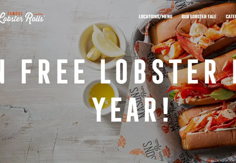 Mason's Famous Lobster Rolls Win Lobster For A Year Sweepstakes