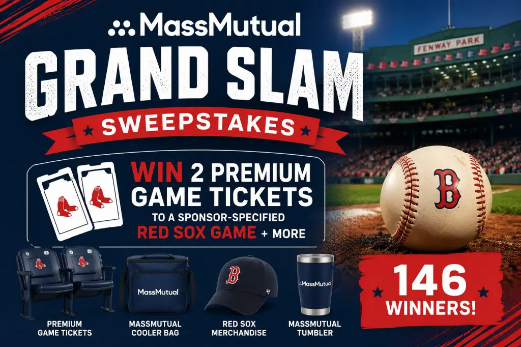 MassMutual Grand Slam Sweepstakes – Win 2 Premium Game Tickets To A Sponsor-Specified Red Sox Game + More (146 Winners)