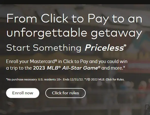 MasterCard 2022 Click to Pay Sweepstakes - Win Tickets to the MLB All-Star Game