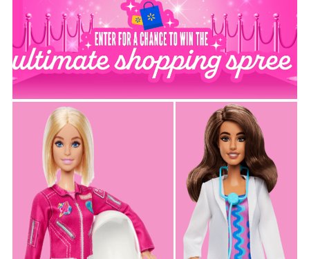 Mattel Barbie Dream Shopping Spree Sweepstakes - Win a $2,500 Walmart Gift Card