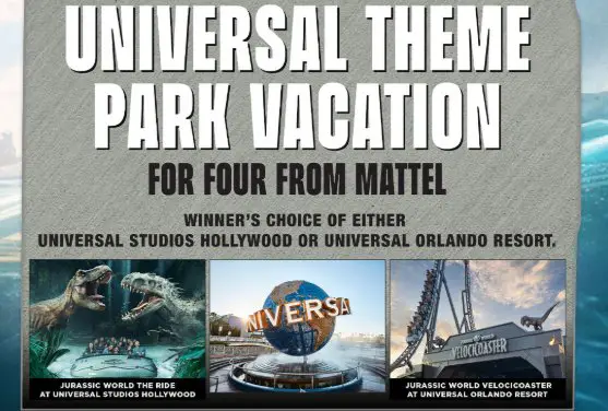 Mattel LEGACY Sweepstakes – Win a Universal Theme Park Vacation