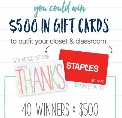 #mauriceslovesteachers Sweepstakes