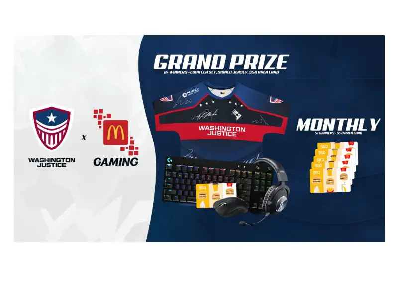 McDonald's X Washington Justice Giveaway - Win A Signed Jersey, Computer Accessories And More