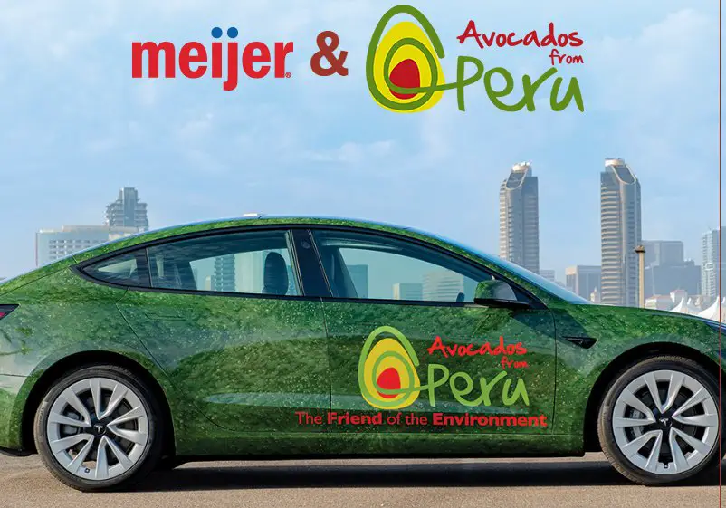Meijer Avocados From Peru Tesla Giveaway - Win A Branded Tesla Model 3