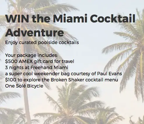 Miami Cocktail Adventure Sweepstakes
