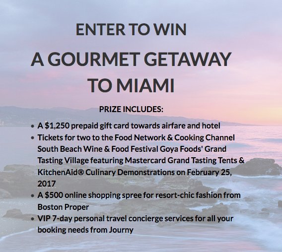 Miami Getaway Sweepstakes