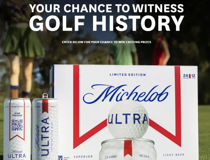Michelob ULTRA Golf Pack Sweepstakes - Win A Trip For 2 To Three 2023 US Majors & More