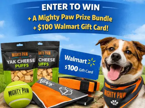Mighty Paw “Launch” Sweepstakes - Win a Mighty Paw Bundle + $100 Walmart Gift Card