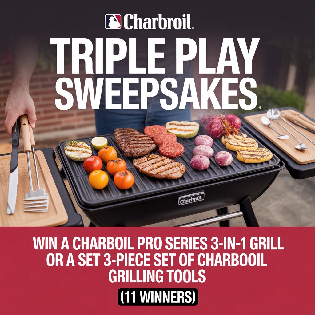 MiLB Charbroil Triple Play Sweepstakes – Win A Charbroil Pro Series 3-In-1 Grill