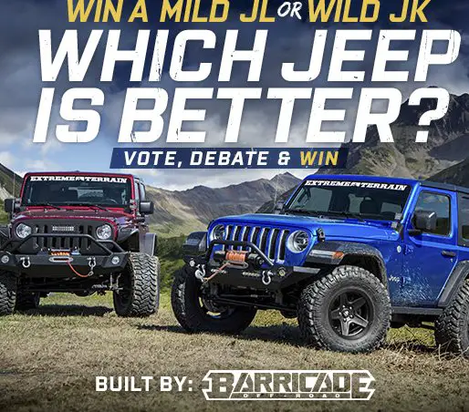 Mild JL or Wild JK Jeep Giveaway