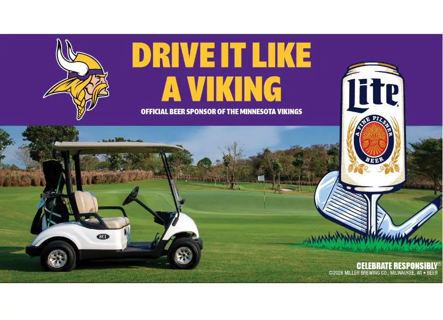 Miller Lite Vikings Golf Instant Win & Sweepstakes 2026 - Win A Golf Cart Or Merch (MN Only)