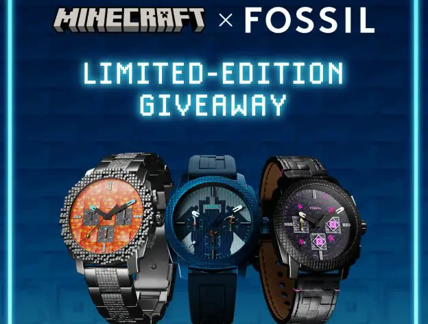 Minecraft x Fossil Giveaway - Win a Limited Edition Minecraft Fossil Watch