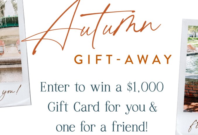 Mint Julep Boutique Autumn Gift Away Sweepstakes - Win $1,000 Gift Card For Yourself & A Friend