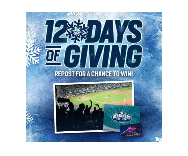 MLB Baseball Club of Seattle 12 Days Of Giving Sweepstakes - Win Game Tickets, Official Merch And More