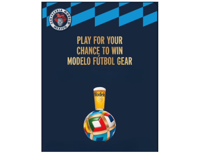 Modelo Futbol Instant Win Game - Win Soccer Merch (25 Winners)