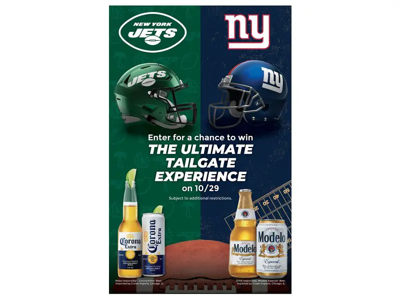 Modelo NY Football Game Sweepstakes 2023 - Win Jets vs. Giants Tickets & More