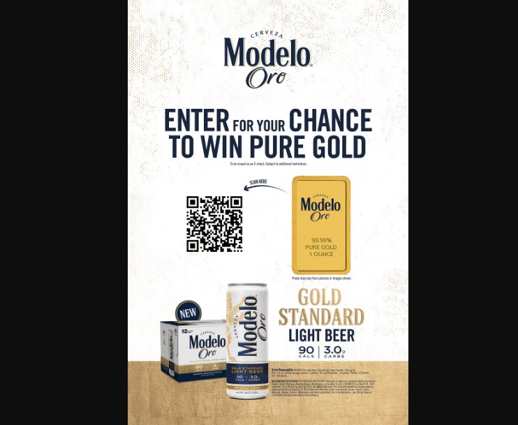 Modelo See Gold, Win Gold with Modelo Oro Sweepstakes - Win $2,000 (Limited States)