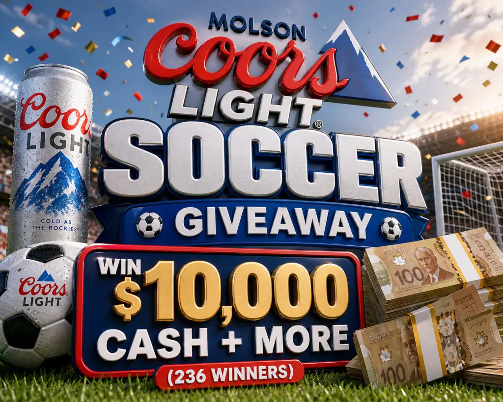 Coors Light Soccer Giveaway – Win $10,000 Cash + More (236 Winners)