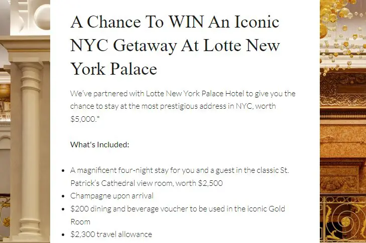 Molton Brown Lotte New York Palace Sweepstakes - Win A $5,000 NYC Getaway